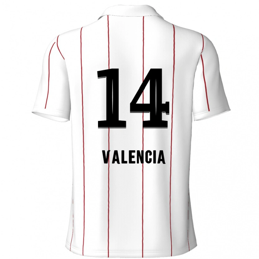Danxen Męski Anthony Valencia #14 Biały Czarny Wyjazdowa Koszulka 2024/25 Koszulki Klubowe