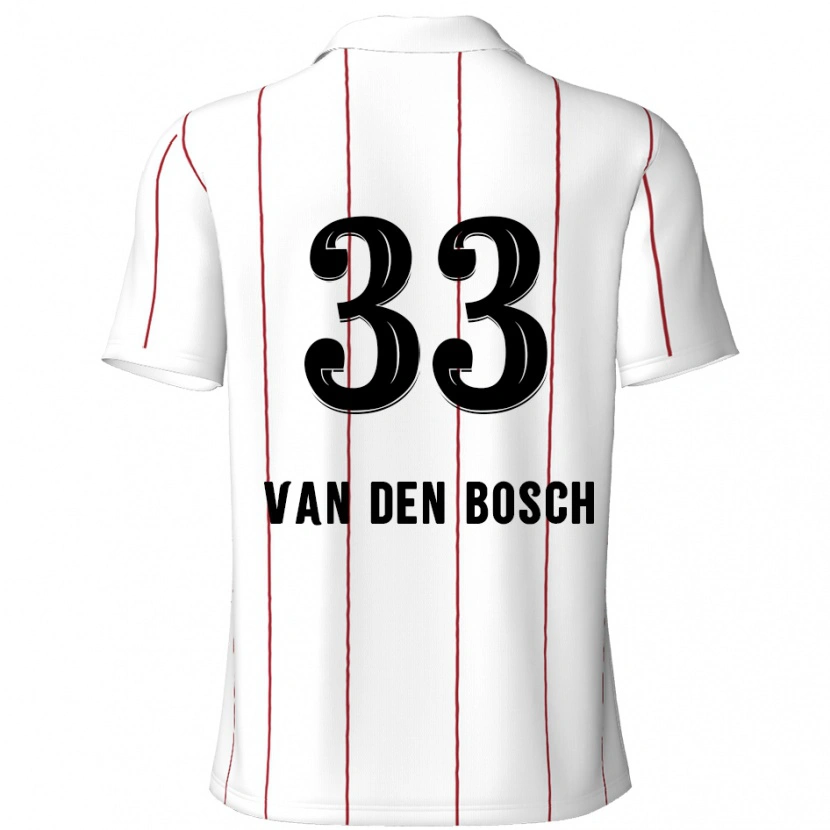 Danxen Męski Zeno Van Den Bosch #33 Biały Czarny Wyjazdowa Koszulka 2024/25 Koszulki Klubowe
