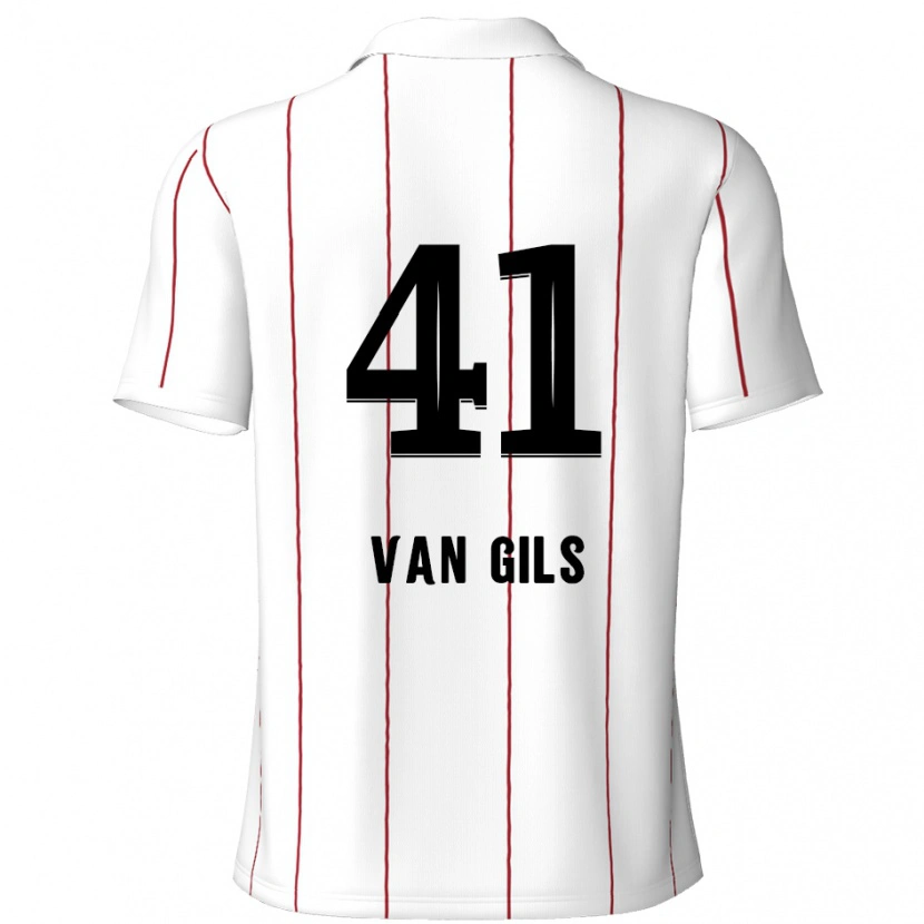 Danxen Męski Mathis Van Gils #41 Biały Czarny Wyjazdowa Koszulka 2024/25 Koszulki Klubowe