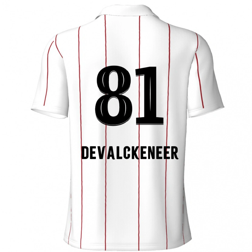 Danxen Męski Niels Devalckeneer #81 Biały Czarny Wyjazdowa Koszulka 2024/25 Koszulki Klubowe