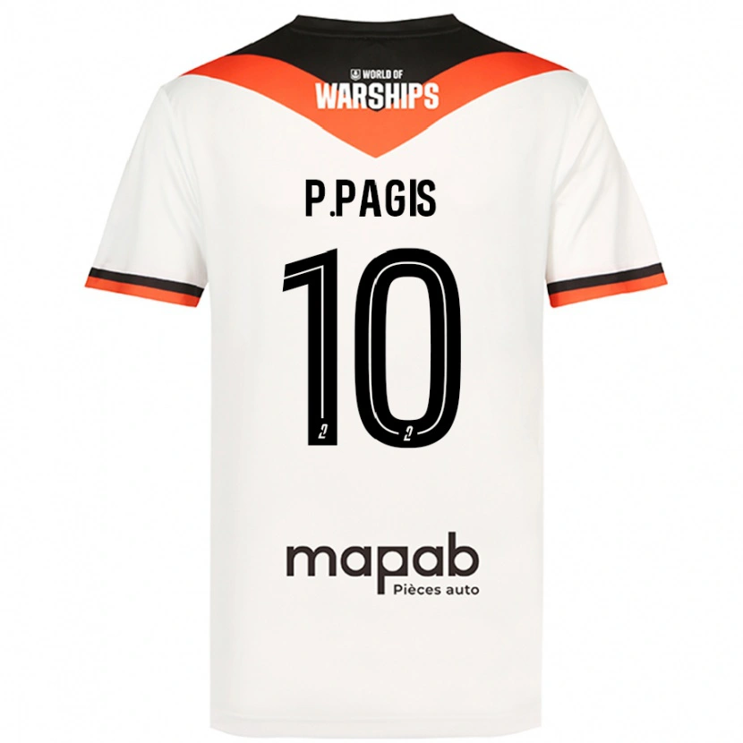 Danxen Męski Pablo Pagis #10 Biały Wyjazdowa Koszulka 2024/25 Koszulki Klubowe