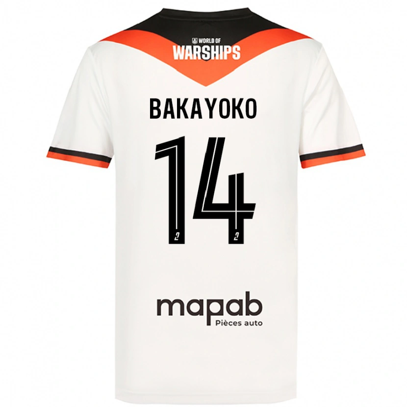 Danxen Męski Tiemoué Bakayoko #14 Biały Wyjazdowa Koszulka 2024/25 Koszulki Klubowe