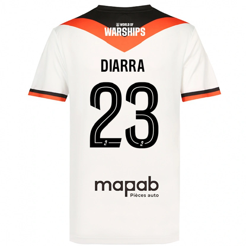 Danxen Męski Stéphane Diarra #23 Biały Wyjazdowa Koszulka 2024/25 Koszulki Klubowe