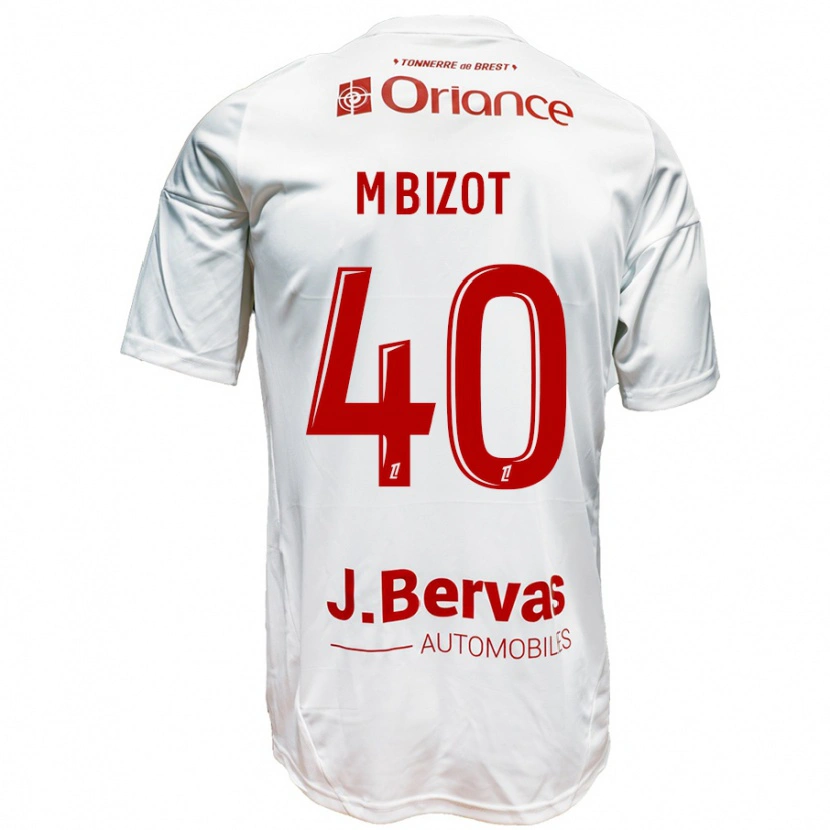 Danxen Męski Marco Bizot #40 Biały Czerwony Wyjazdowa Koszulka 2024/25 Koszulki Klubowe