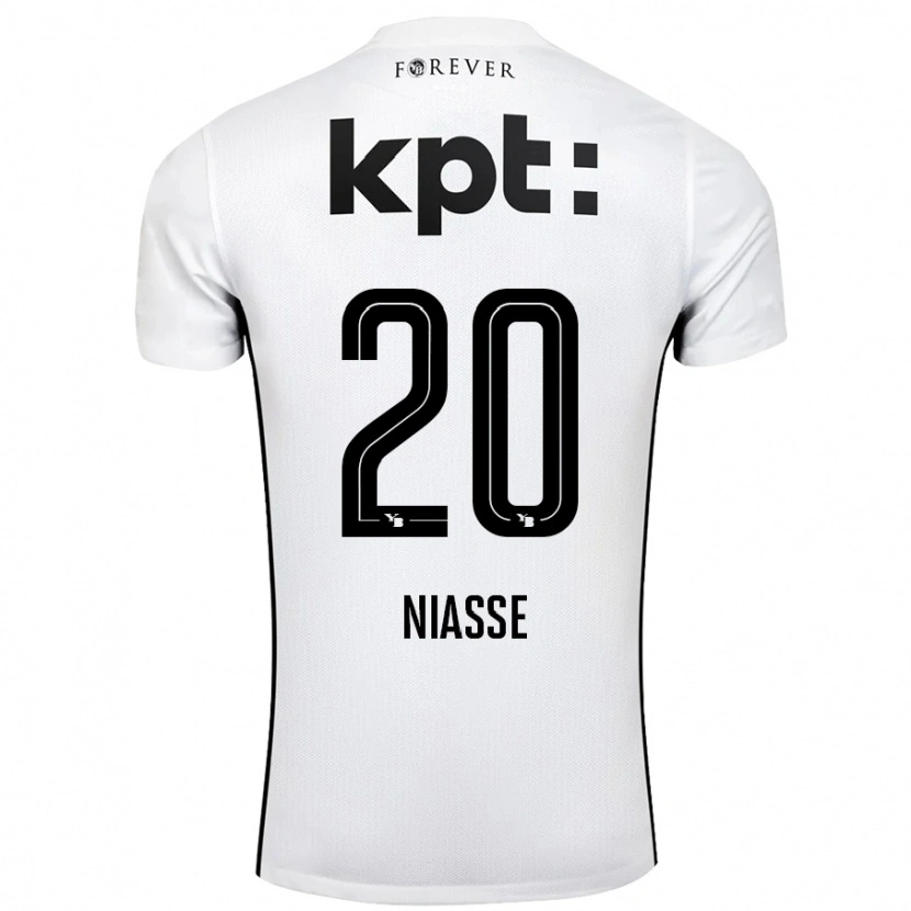 Danxen Męski Cheikh Niasse #20 Biały Czarny Wyjazdowa Koszulka 2024/25 Koszulki Klubowe