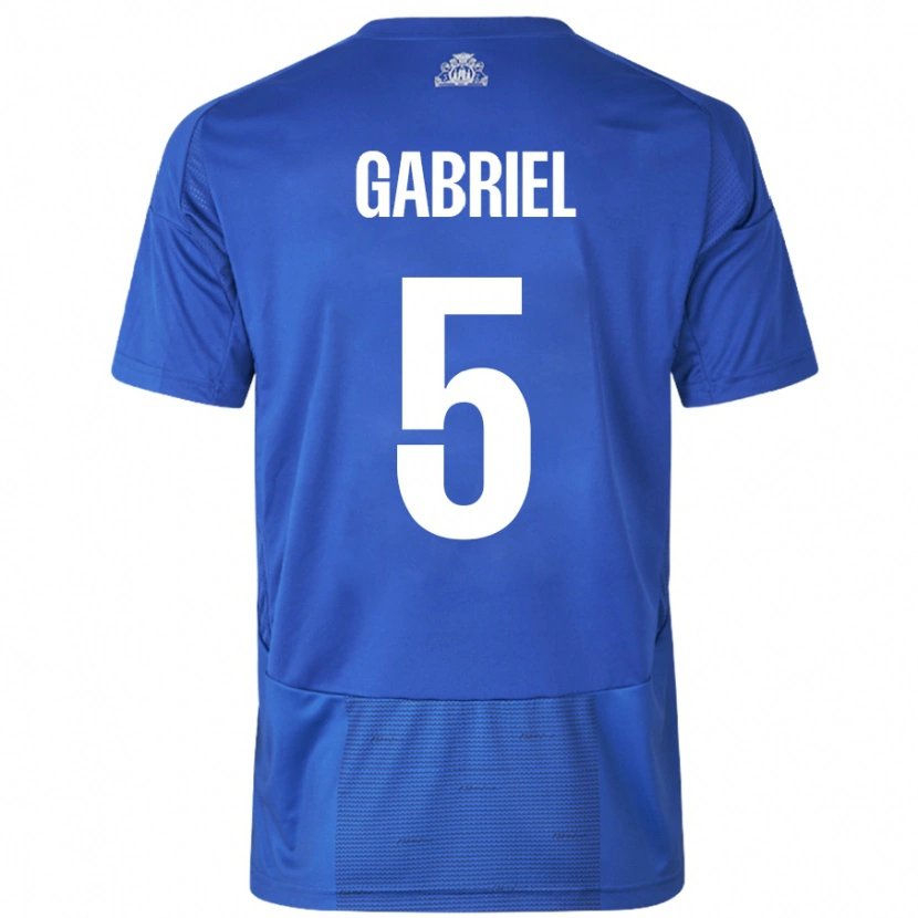 Danxen Męski Gabriel Pereira #5 Biały Niebieski Wyjazdowa Koszulka 2024/25 Koszulki Klubowe