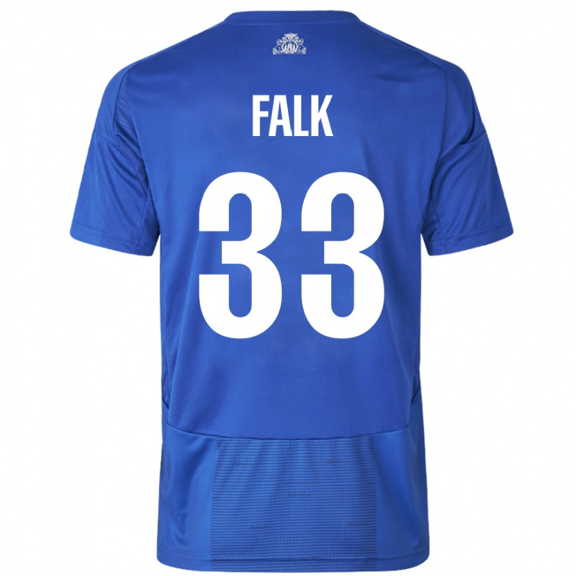 Danxen Męski Rasmus Falk #33 Biały Niebieski Wyjazdowa Koszulka 2024/25 Koszulki Klubowe
