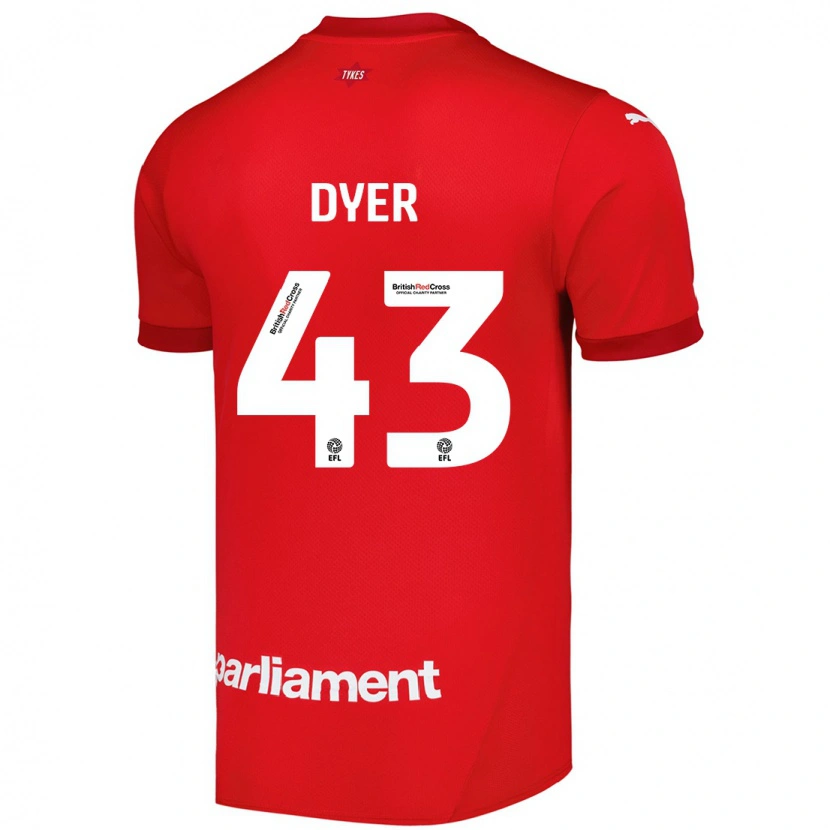 Danxen Kobiety Josiah Dyer #43 Czerwony Domowa Koszulka 2024/25 Koszulki Klubowe