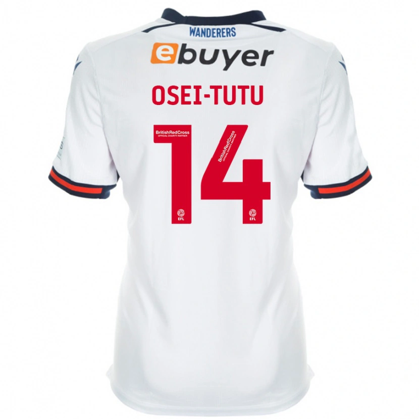 Danxen Kobiety Jordi Osei-Tutu #14 Biały Domowa Koszulka 2024/25 Koszulki Klubowe