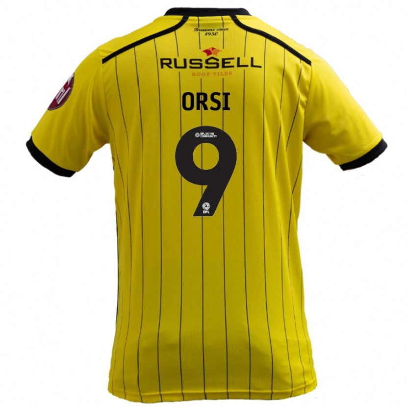 Danxen Kobiety Danilo Orsi #9 Żółty Domowa Koszulka 2024/25 Koszulki Klubowe