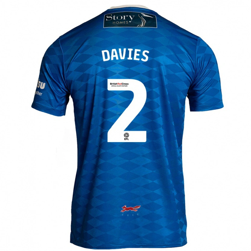 Danxen Kobiety Archie Davies #2 Niebieski Domowa Koszulka 2024/25 Koszulki Klubowe