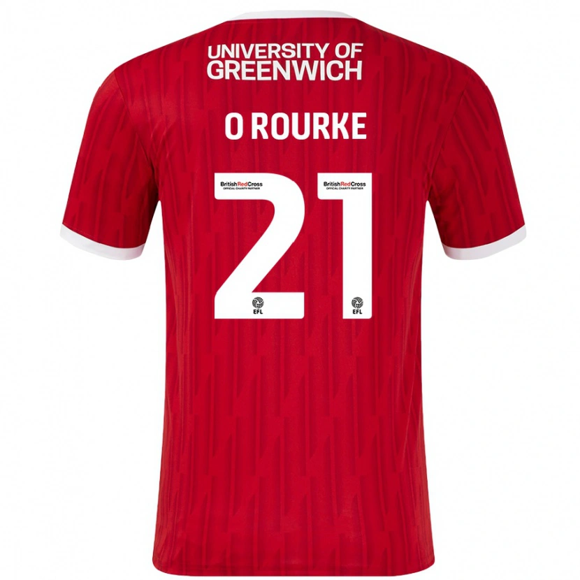 Danxen Kobiety Sophie O'rourke #21 Czerwony Biały Domowa Koszulka 2024/25 Koszulki Klubowe