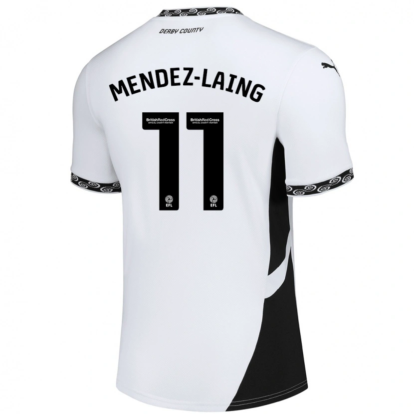 Danxen Kobiety Nathaniel Méndez-Laing #11 Biały Czarny Domowa Koszulka 2024/25 Koszulki Klubowe
