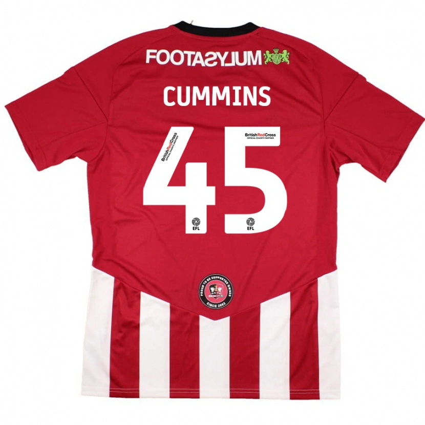 Danxen Kobiety Charlie Cummins #45 Czerwony Biały Domowa Koszulka 2024/25 Koszulki Klubowe