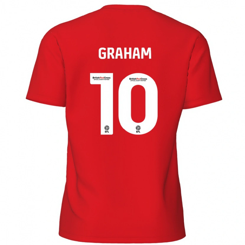 Danxen Kobiety Jordan Graham #10 Czerwony Domowa Koszulka 2024/25 Koszulki Klubowe