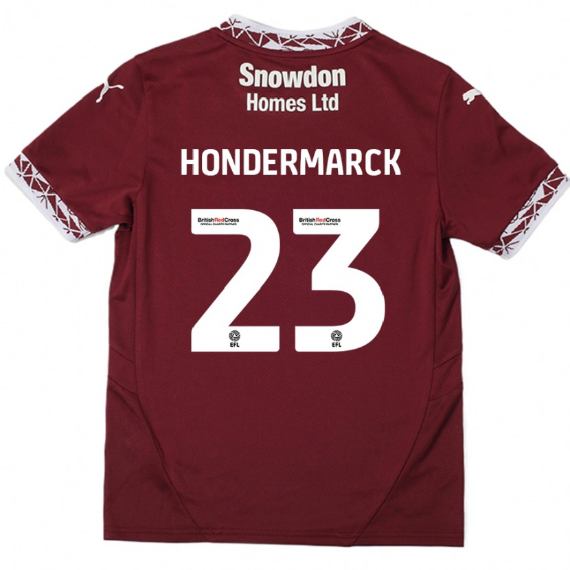 Danxen Kobiety William Hondermarck #23 Burgundowy Domowa Koszulka 2024/25 Koszulki Klubowe