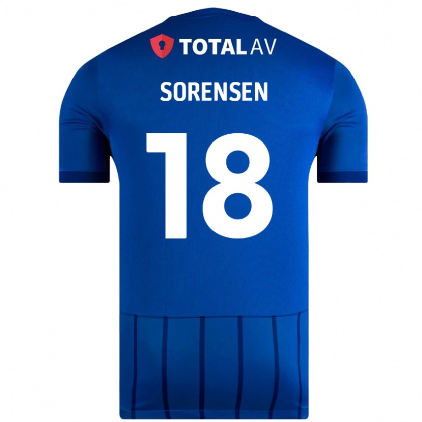 Danxen Kobiety Elias Sørensen #18 Niebieski Domowa Koszulka 2024/25 Koszulki Klubowe