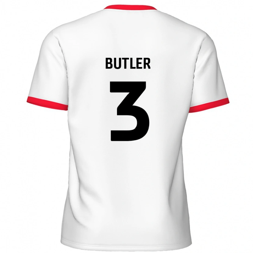 Danxen Kobiety Dan Butler #3 Biały Czerwony Domowa Koszulka 2024/25 Koszulki Klubowe