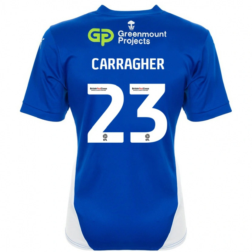 Danxen Kobiety James Carragher #23 Niebieski Biały Domowa Koszulka 2024/25 Koszulki Klubowe