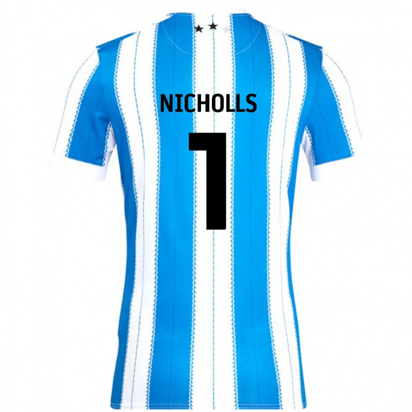 Danxen Kobiety Lee Nicholls #1 Niebieski Biały Domowa Koszulka 2024/25 Koszulki Klubowe