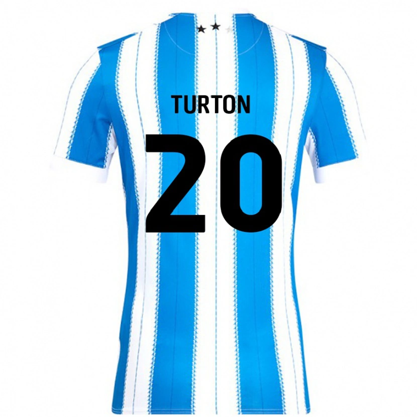 Danxen Kobiety Ollie Turton #20 Niebieski Biały Domowa Koszulka 2024/25 Koszulki Klubowe