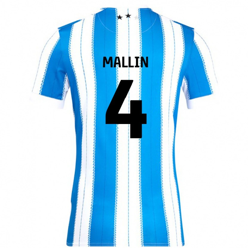 Danxen Kobiety Kate Mallin #4 Niebieski Biały Domowa Koszulka 2024/25 Koszulki Klubowe