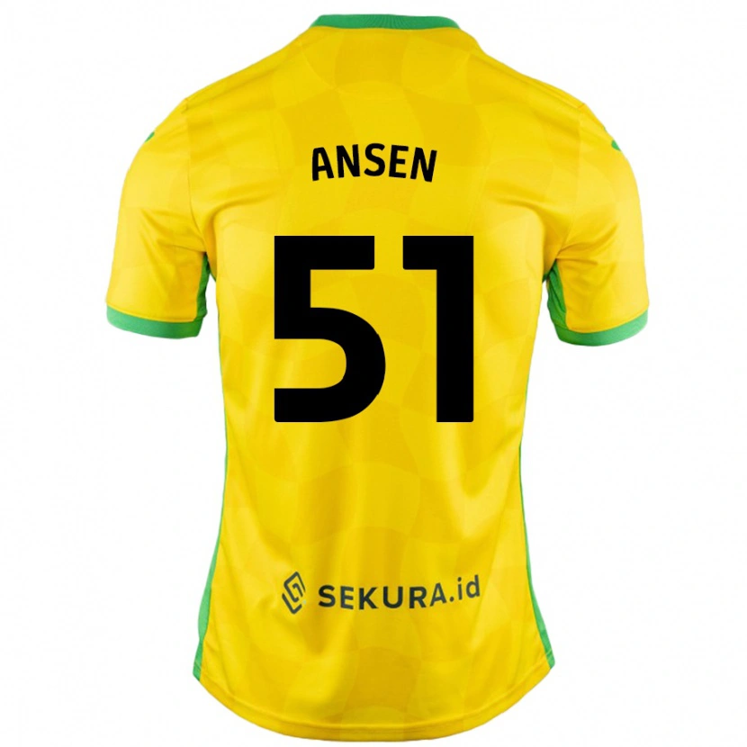 Danxen Kobiety Caleb Ansen #51 Żółty Zielony Domowa Koszulka 2024/25 Koszulki Klubowe