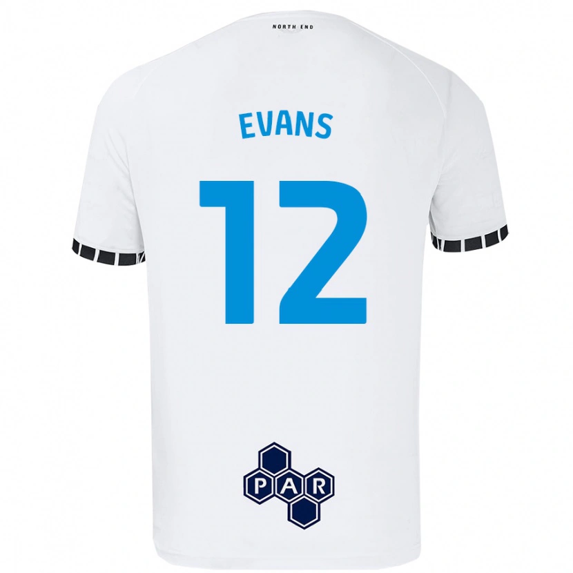 Danxen Kobiety Ched Evans #12 Biały Domowa Koszulka 2024/25 Koszulki Klubowe