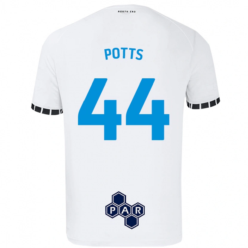 Danxen Kobiety Brad Potts #44 Biały Domowa Koszulka 2024/25 Koszulki Klubowe