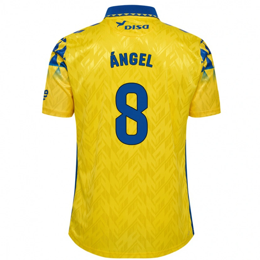 Danxen Kobiety José Ángel #8 Żółty Niebieski Domowa Koszulka 2024/25 Koszulki Klubowe