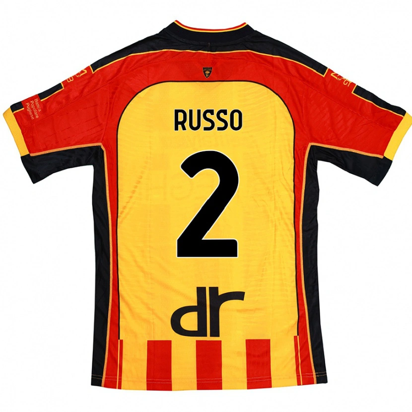 Danxen Kobiety Luca Russo #2 Żółty Czerwony Domowa Koszulka 2024/25 Koszulki Klubowe