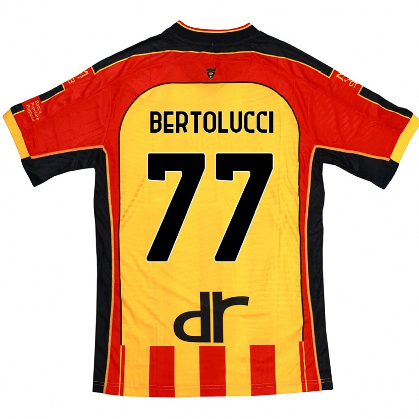 Danxen Kobiety Sandro Bertolucci #77 Żółty Czerwony Domowa Koszulka 2024/25 Koszulki Klubowe