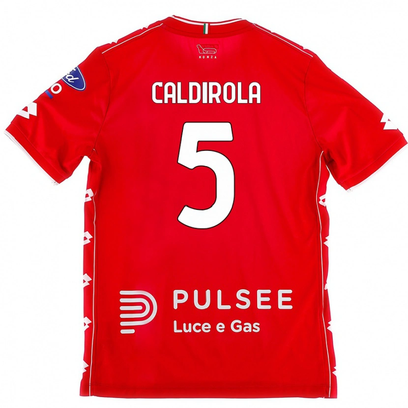Danxen Kobiety Luca Caldirola #5 Czerwono-Biały Domowa Koszulka 2024/25 Koszulki Klubowe