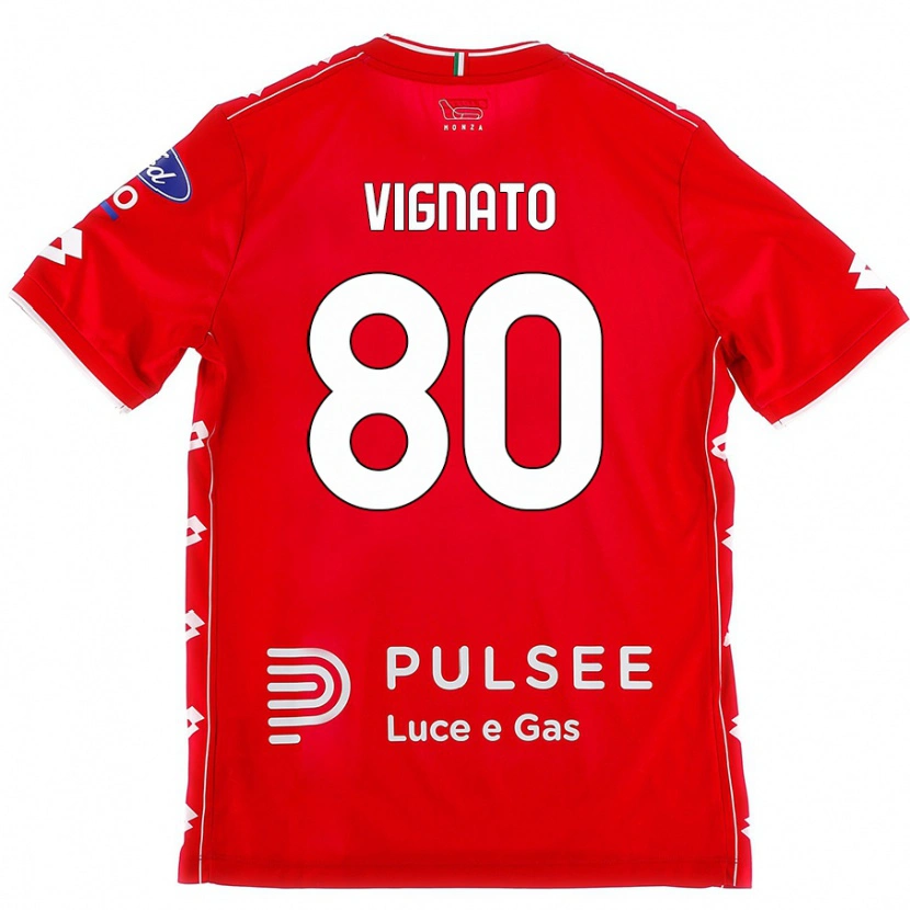Danxen Kobiety Samuele Vignato #80 Czerwono-Biały Domowa Koszulka 2024/25 Koszulki Klubowe