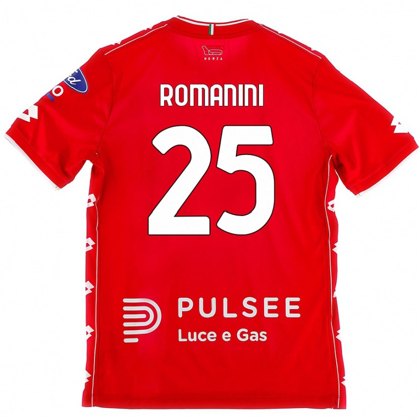 Danxen Kobiety Andrea Romanini #25 Czerwono-Biały Domowa Koszulka 2024/25 Koszulki Klubowe