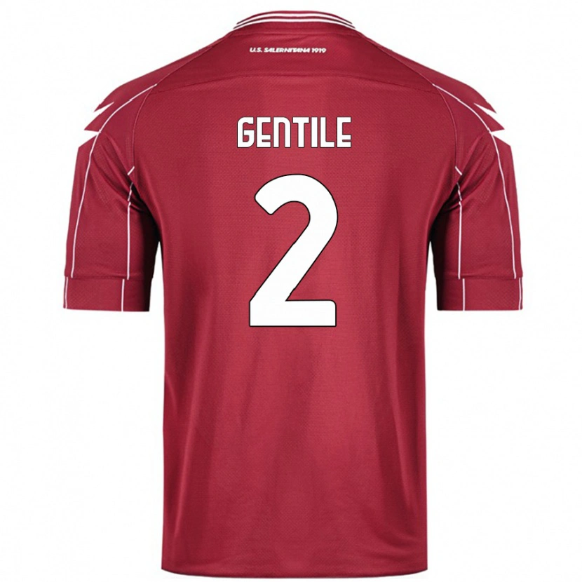 Danxen Kobiety Davide Gentile #2 Burgundowy Domowa Koszulka 2024/25 Koszulki Klubowe