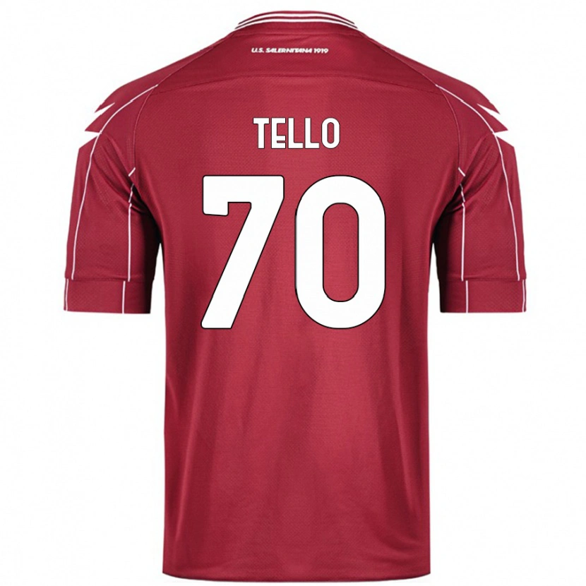 Danxen Kobiety Andrés Tello #70 Burgundowy Domowa Koszulka 2024/25 Koszulki Klubowe