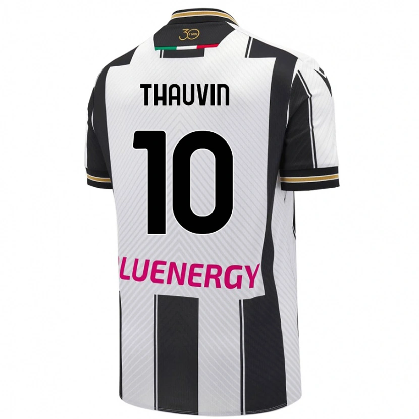 Danxen Kobiety Florian Thauvin #10 Biały Czarny Domowa Koszulka 2024/25 Koszulki Klubowe