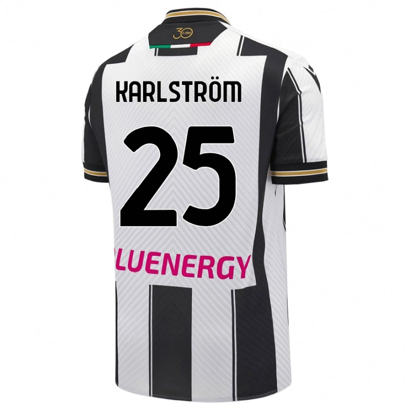 Danxen Kobiety Jesper Karlström #25 Biały Czarny Domowa Koszulka 2024/25 Koszulki Klubowe