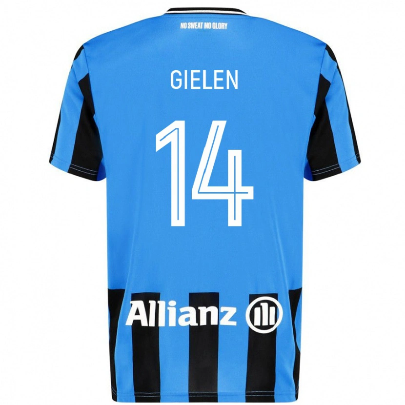 Danxen Kobiety Sterre Gielen #14 Niebieski Czarny Domowa Koszulka 2024/25 Koszulki Klubowe