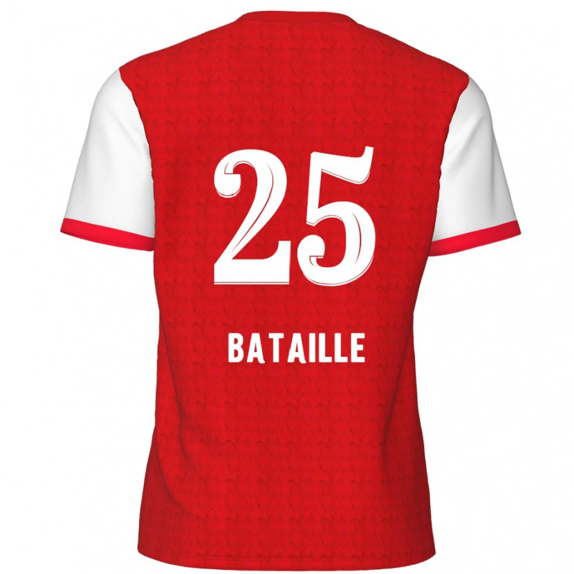 Danxen Kobiety Jelle Bataille #25 Czerwony Biały Domowa Koszulka 2024/25 Koszulki Klubowe