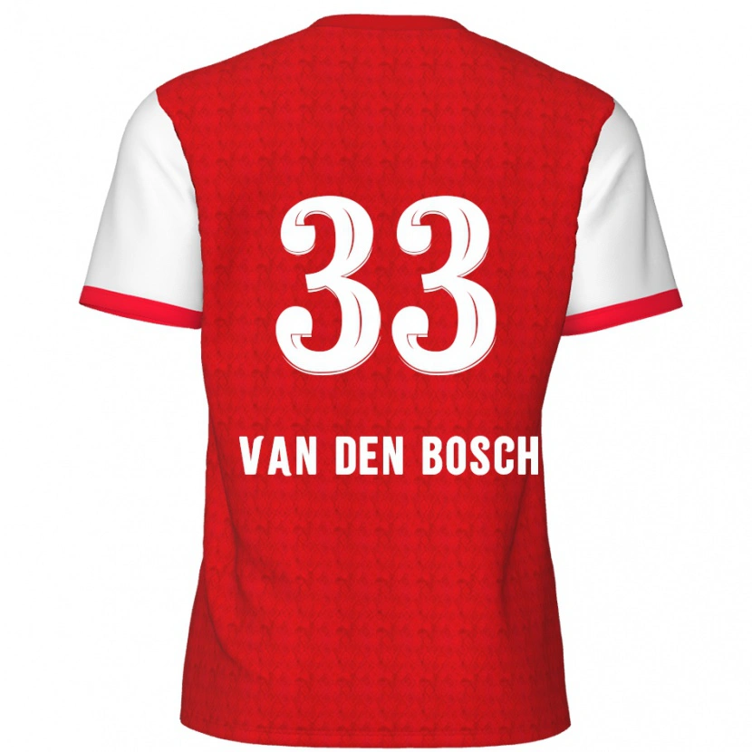 Danxen Kobiety Zeno Van Den Bosch #33 Czerwony Biały Domowa Koszulka 2024/25 Koszulki Klubowe