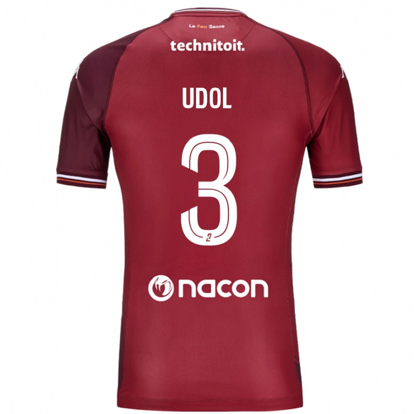 Danxen Kobiety Matthieu Udol #3 Czerwony Granatowy Domowa Koszulka 2024/25 Koszulki Klubowe