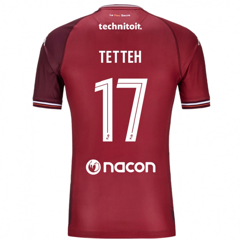 Danxen Kobiety Benjamin Tetteh #17 Czerwony Granatowy Domowa Koszulka 2024/25 Koszulki Klubowe