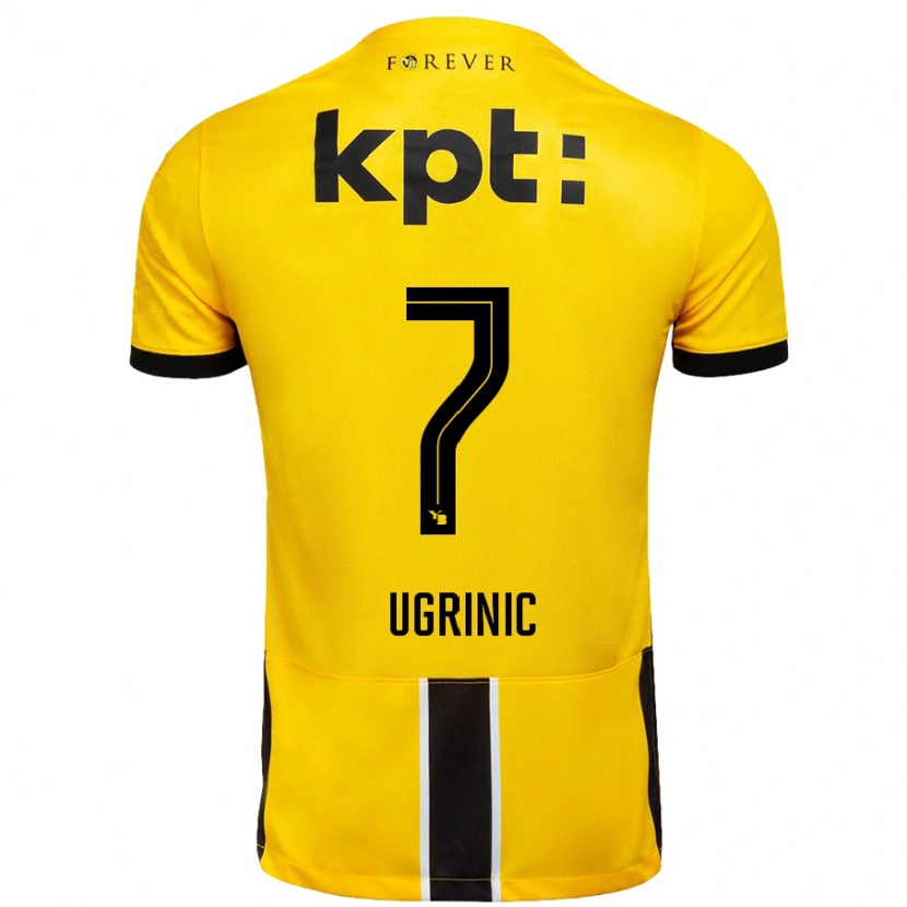 Danxen Kobiety Filip Ugrinic #7 Żółto-Czarny Domowa Koszulka 2024/25 Koszulki Klubowe