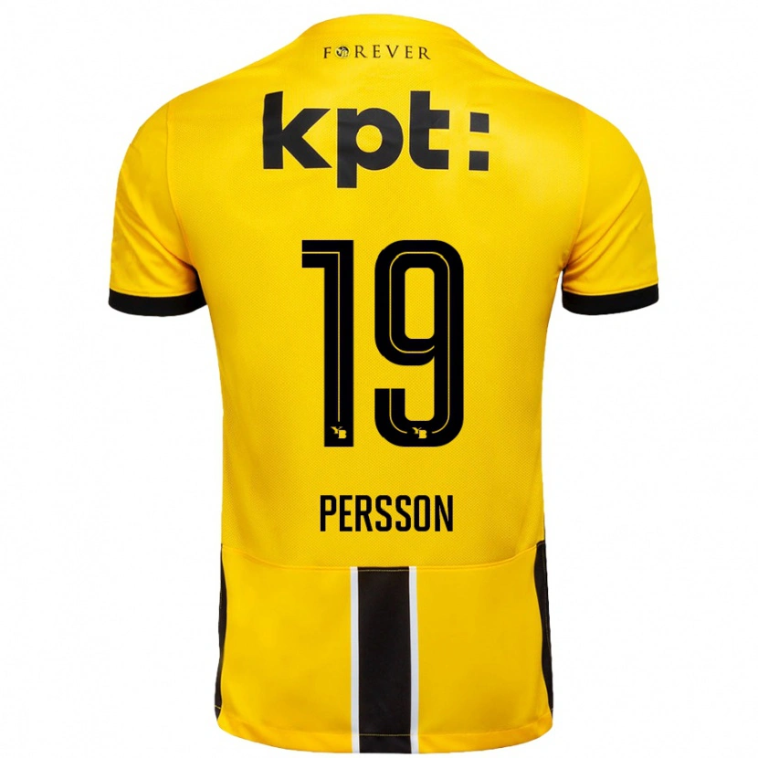 Danxen Kobiety Noah Persson #19 Żółto-Czarny Domowa Koszulka 2024/25 Koszulki Klubowe