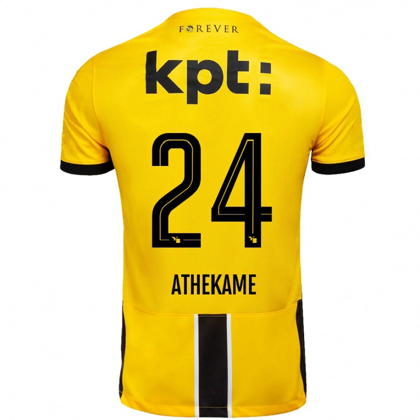 Danxen Kobiety Zachary Athekame #24 Żółto-Czarny Domowa Koszulka 2024/25 Koszulki Klubowe
