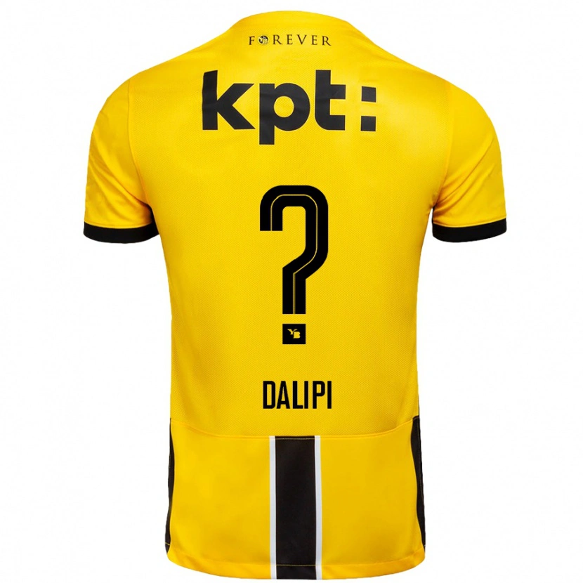 Danxen Kobiety Lutfi Dalipi #0 Żółto-Czarny Domowa Koszulka 2024/25 Koszulki Klubowe