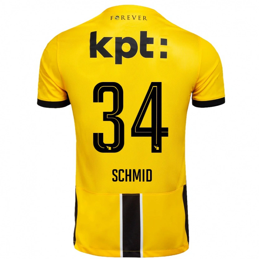 Danxen Kobiety Céline Schmid #34 Żółto-Czarny Domowa Koszulka 2024/25 Koszulki Klubowe