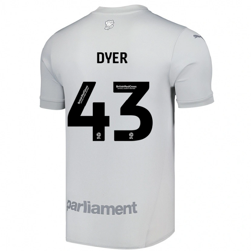 Danxen Kobiety Josiah Dyer #43 Srebrny Szary Wyjazdowa Koszulka 2024/25 Koszulki Klubowe